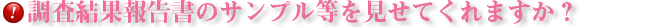調査結果報告書のサンプル等を見せてくれますか?